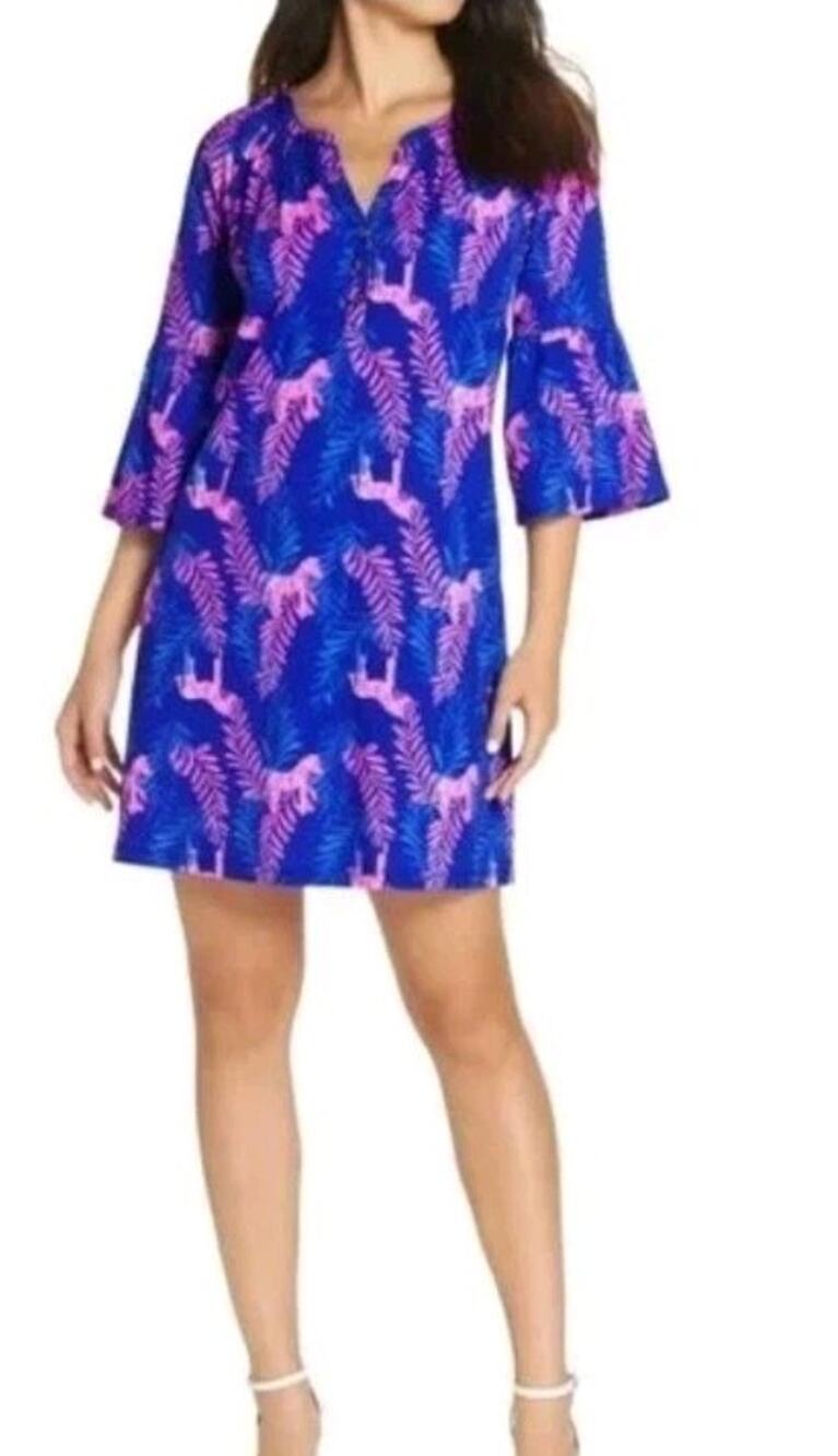 Lilly Pulitzer Teigen Tunic Dress in the Purple Dazzle Zebra Print Size Small